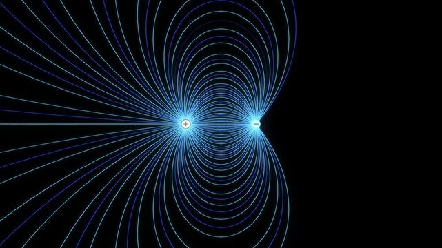 Electric Field Lines Between a Positive and a Negative Point Charge
