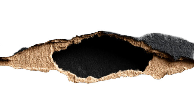 Torn paper texture revealing dark void, symbolizing disruption, breakthrough, or a hidden portal concept for marketing and creative projects