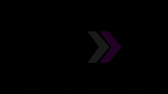 Right-directional arrow loop animation on transparent background. Animated arrows for the overlay video layer with Alpha channel in 4k.