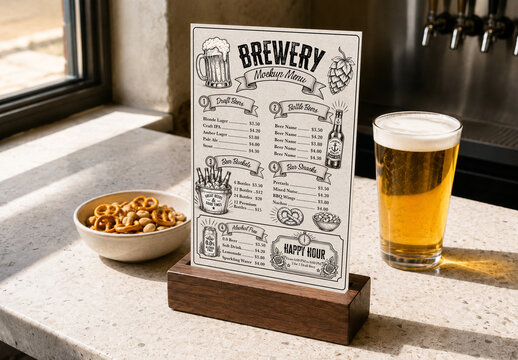 Bar Menu Mockup