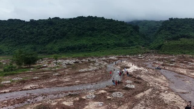Aerial Drone View of Tanguar Haor Wetland in Sunamganj, Bangladesh