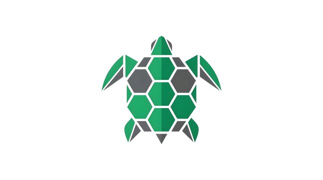 Geometric sea turtle logo icon design