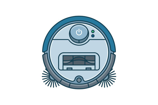 Robotic Vacuum Cleaner Vector Illustration