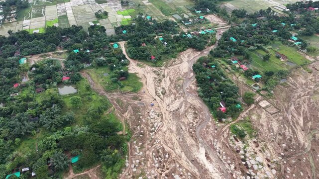 Aerial Drone View of Tanguar Haor Wetland in Sunamganj, Bangladesh