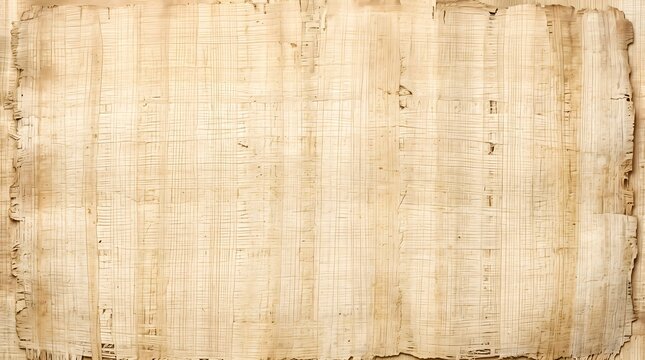 Papyrus texture background with ancient fibers and ragged edges
