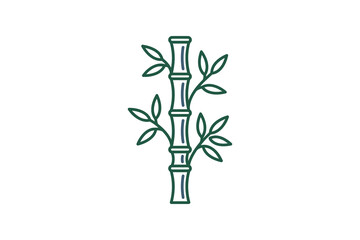 Fototapeta premium Minimal Bamboo Stalk Vector Illustration