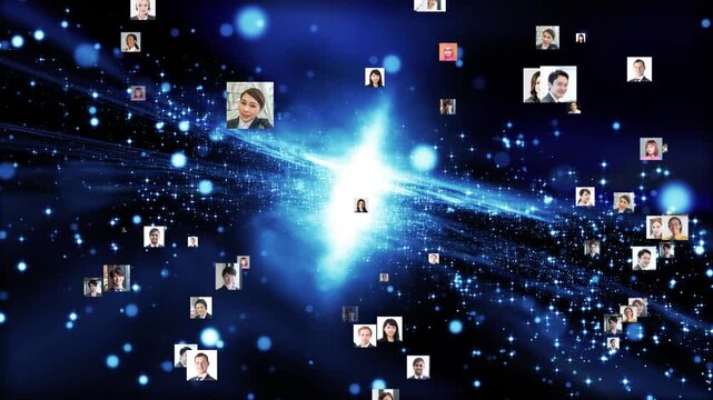 Cyberspace and a multinational population. Talent, technology, data, science, research, space, galaxies, the future, cyber.