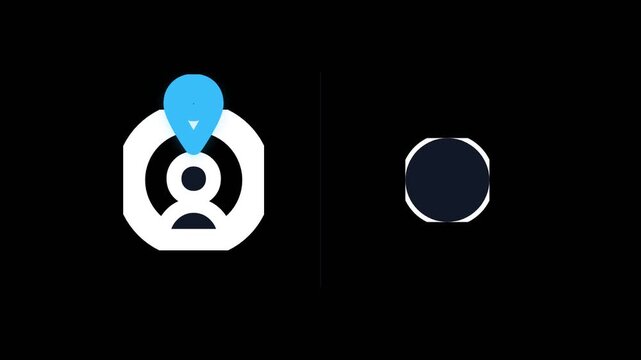 Minimalist user profile icons with location pin markers.
