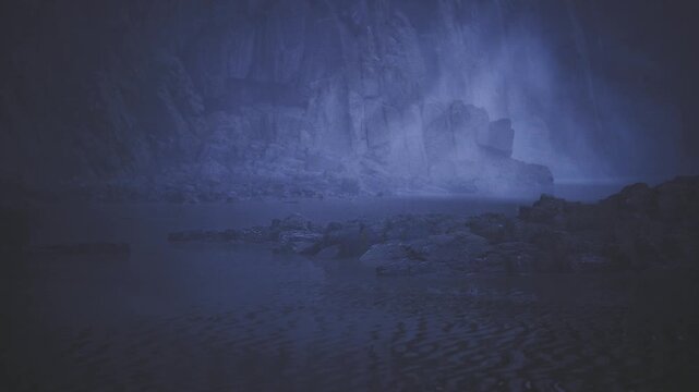Subtle ripples on midnight water. Calm blue sea with gentle reflective highlights. Quiet midnight ocean surface with soft ripples and reflective sheen