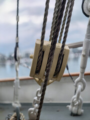 Nautical Rigging Details on a Historic Tall Ship in Gdynia, Poland- Cl © Marcin