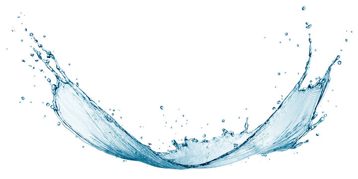 Curve water splash isolated.