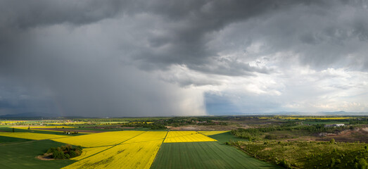 Rapeseed fields under thunderstorm and rain near Udanin © Artur Kowalczyk