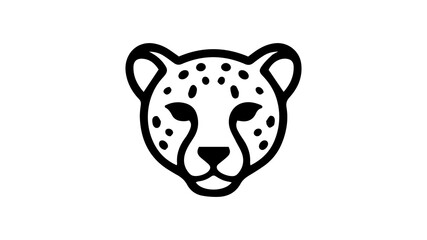 Minimalist Leopard Head Line Icon - Spotted Cheetah Face Silhouette, Wild Big Cat Avatar, Black Line Art Vector © Osman Goni