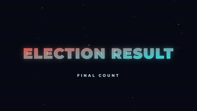 Election result final count text with glowing stars on dark background