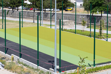 Naklejka premium tennis court installation process of rubber safety surfacing