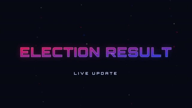Election Result Digital Live Update with Patriotic Star Background