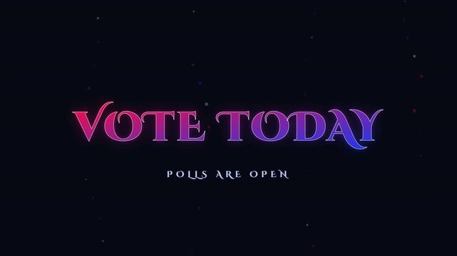 Vote Today message with patriotic confetti for election announcement