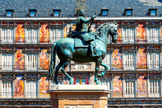 Equestrian Statue Of King Philip III In Plaza Mayor