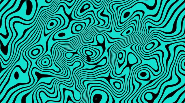 Animated wavy line motion graphic  Cool liquid topographic pattern in shades of teal and cyan. Abstract wavy Abstract Seamless Pattern with Flowing Lines and Curves for Modern Wallpaper, Textile,  