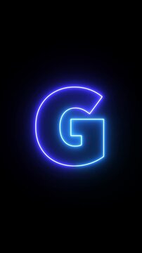 Glowing blue neon "G" pulses with motion and energy on a dark background. An abstract representation of modern design, innovation, and digital flow.