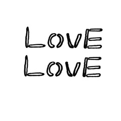 Hand drawn doodle LOVE word lettering typography black and white sketch text vector illustration   © Anwaar