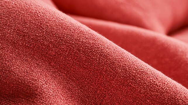 Close-up of soft red suede fabric texture.