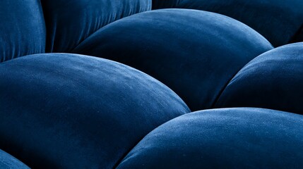 Obraz premium Abstract Close-up of Soft Dark Blue Velvet Sofa Cushions.