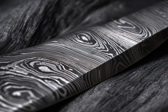 Damascus Steel Texture Wavy Metal Pattern Background