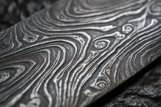 Damascus Steel Texture Wavy Metal Pattern Background