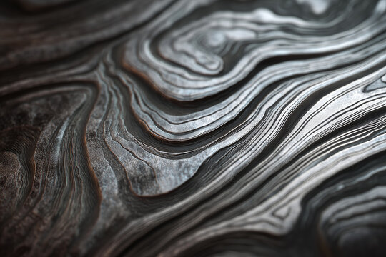 Damascus Steel Texture Wavy Metal Pattern Background