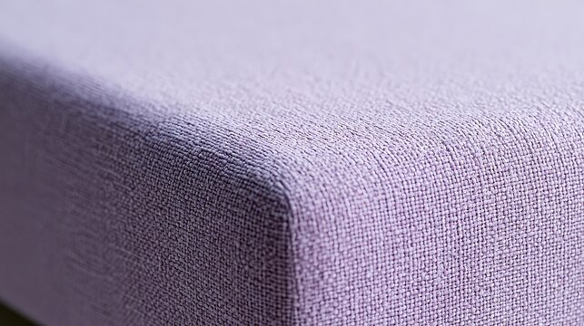 Close up view of purple fabric texture on a piece of furniture.