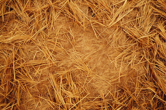 Dry Yellow Grass Hay Field Texture Background