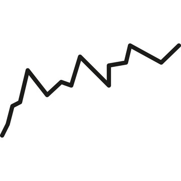 Upward line chart graph vector icon