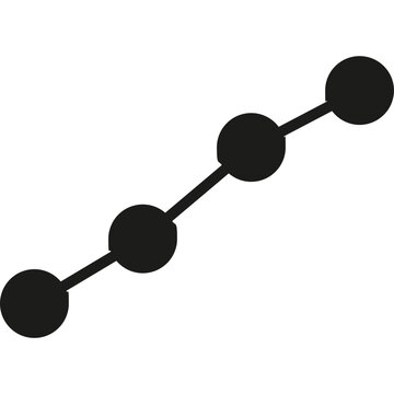 Straight growing trend line icon