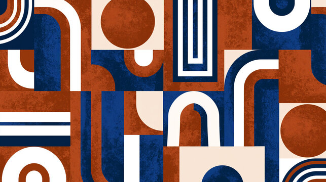 Mid Century Modern Abstract Geometric Pattern Background