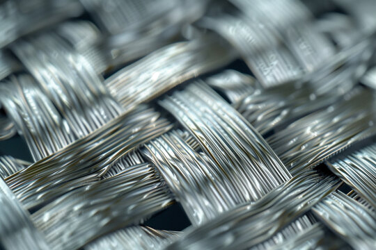 Luxury silver metallic embroidery thread texture background