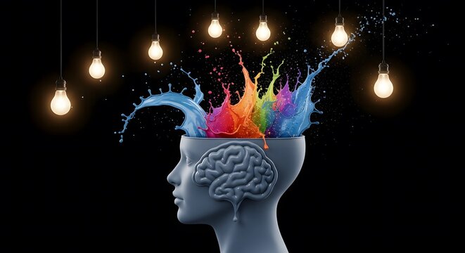 Burst of colorful paint and ideas from an open human mind.