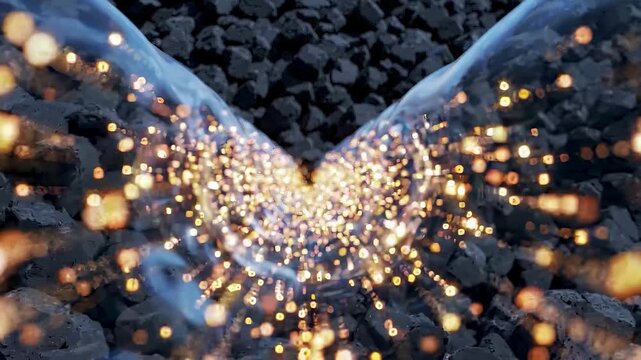 4K Abstract Synaptic Transmission with Subtle Glowing Particles Macro Loop