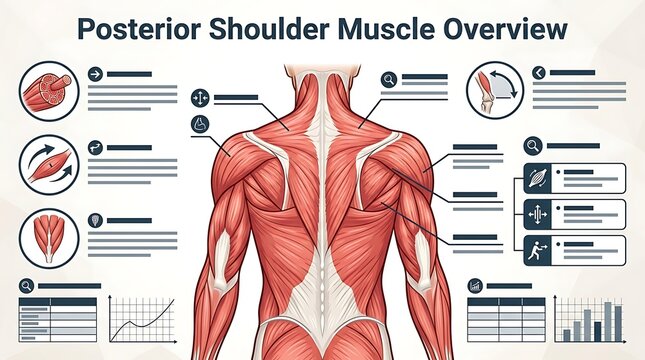 Posterior Shoulder Muscle Anatomy Infographic Chart