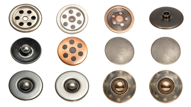 Assorted sewing buttons in various shapes colors and sizes isolated on white background p n g a i generated