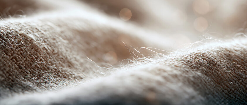 natural linen fabric texture closeup beige woven cloth macro detail sustainable organic material soft folds neutral background for web design advertising and branding
