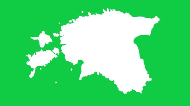 Estonia wiggle animation map loop green background