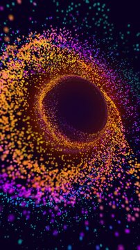 looped 3d animation. A supermassive planet is attracting stellar particles.