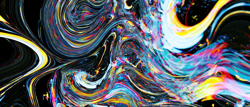 psychedelic liquid color swirl abstract background vibrant rainbow fluid wave pattern digital art for web design advertising branding wellness campaign visual identity

