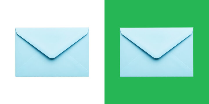Light blue paper envelope closed for personal mail and business communication