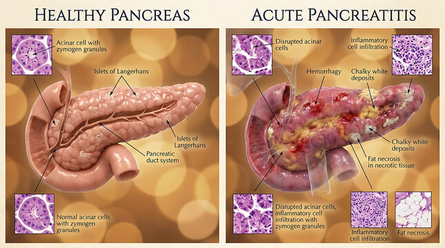 Healthy Pancreas Versus Type 1 Diabetes Autoimmune Beta Cell Destruction and Insulitis