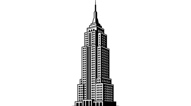 Iconic Skyscraper Isolated Vector Illustration