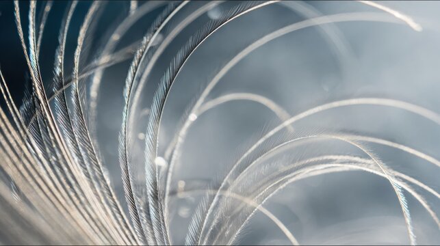 Abstract Close-Up Composition of Layered Peacock Feather Textures with Soft Gradients
