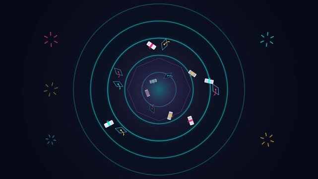 Digital Graduation Ceremony Interface with Animated Academic Cap and Diploma Motion Graphic