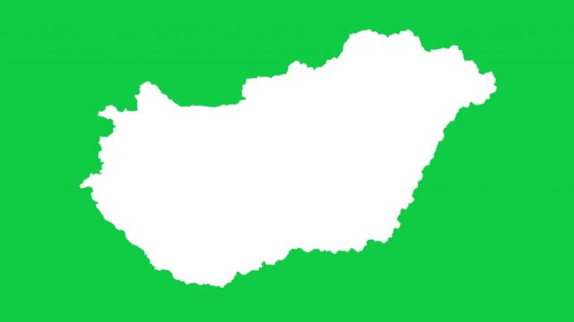 Hungary wiggle animation map loop green background